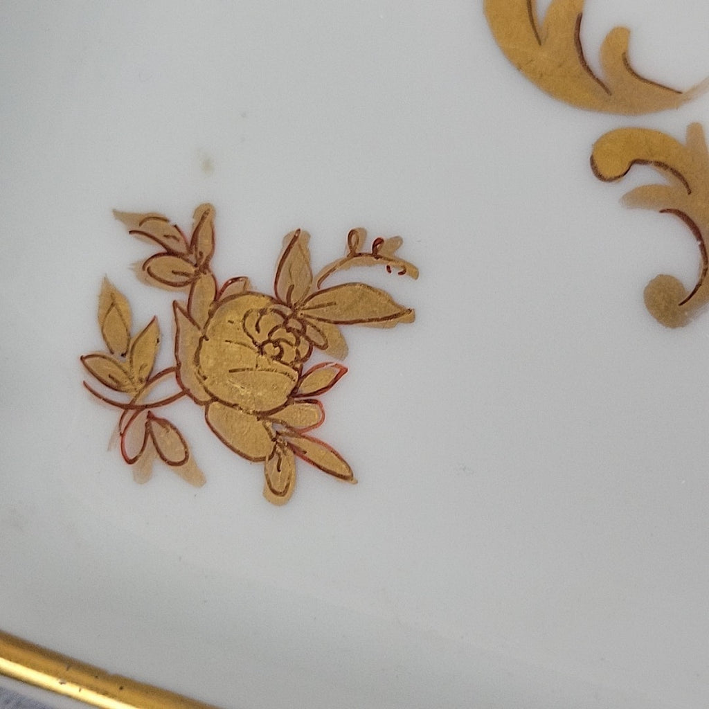 Limoges France Porcelain Vanity Tray White with Gold Gilt Floral Scroll13