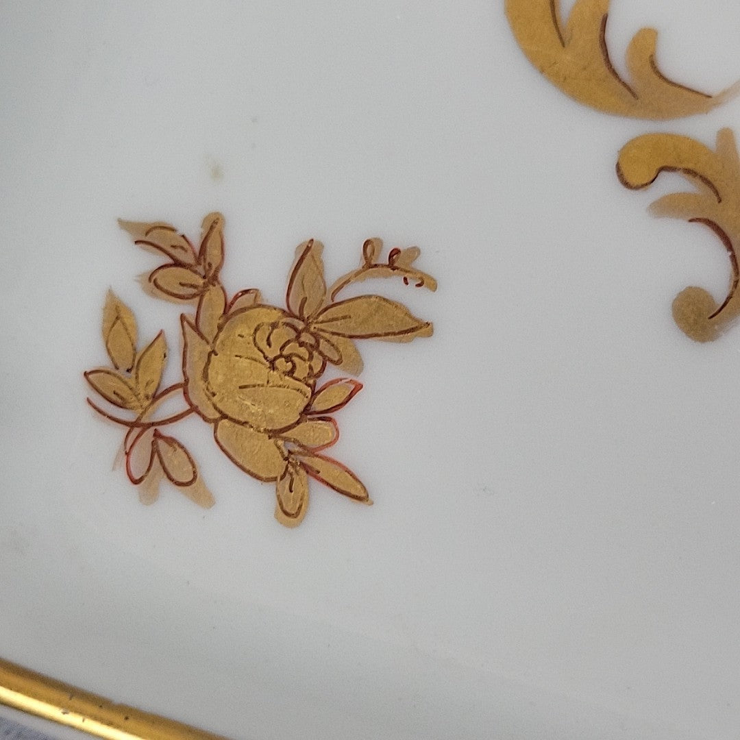 Limoges France Porcelain Vanity Tray White with Gold Gilt Floral Scroll13