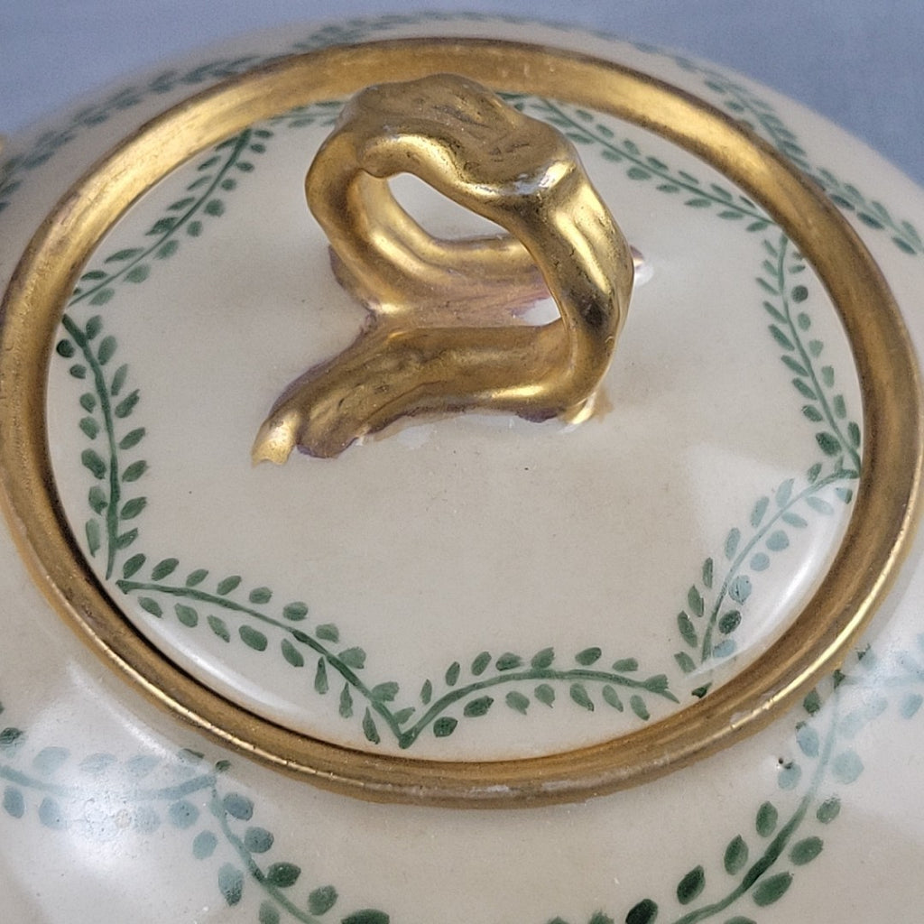 Antique JP Limoges Art Nouveau Teapot Gold Branch Handles France Pouyat15