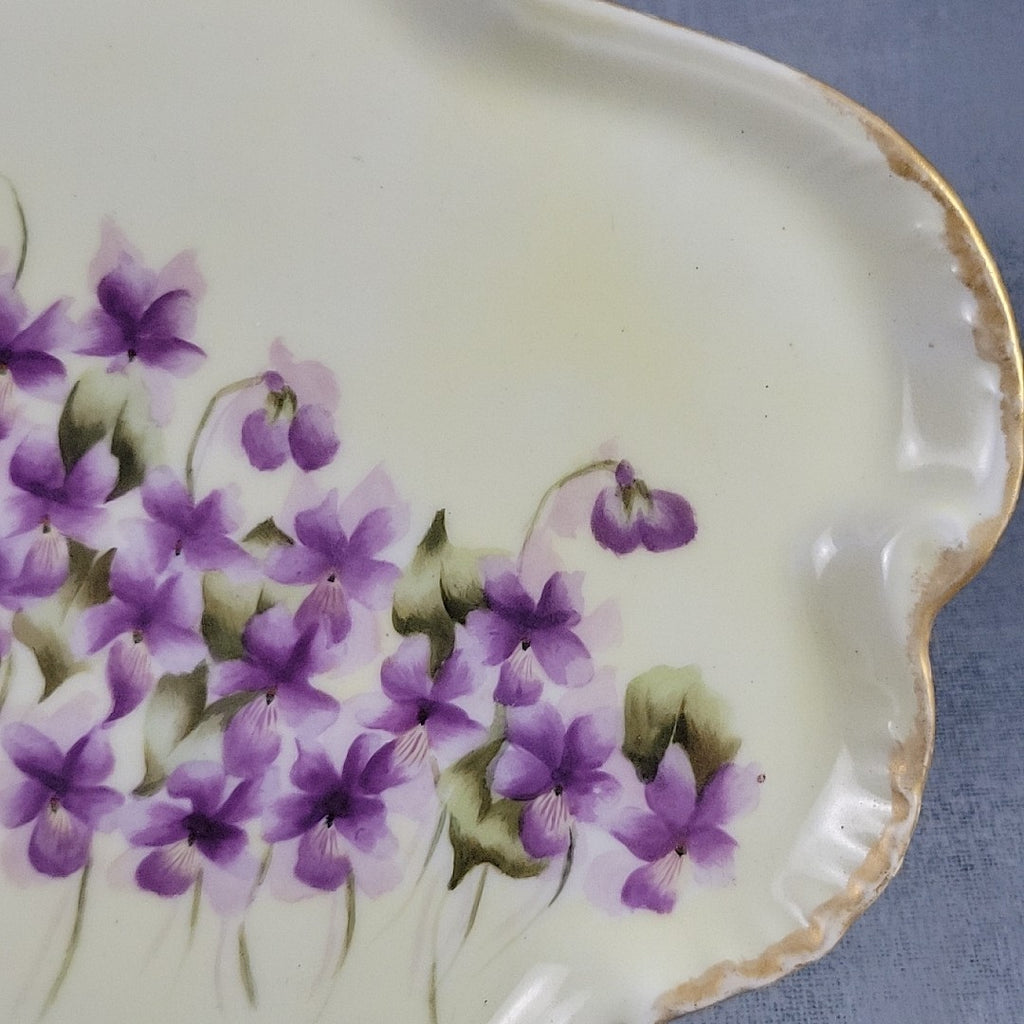Antique Limoges CFH/GDM Hand-Painted Violets Vanity Tray France c.1890 Signed6