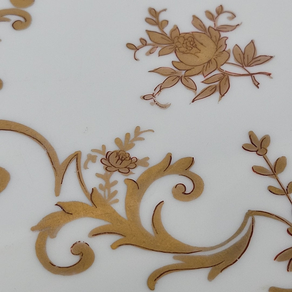 Limoges France Porcelain Vanity Tray White with Gold Gilt Floral Scroll16