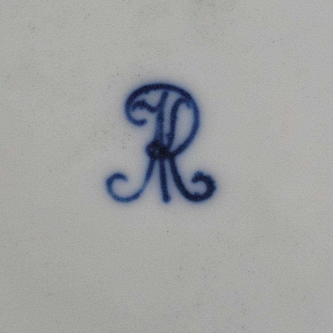 Antique Dresden Hand Painted Watteau Scene Cobalt Gold Pierced Plate 9.5”2