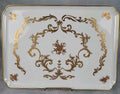 Limoges France Porcelain Vanity Tray White with Gold Gilt Floral Scroll0