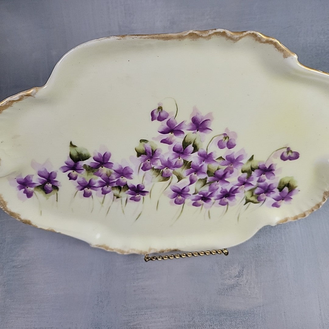 Antique Limoges CFH/GDM Hand-Painted Violets Vanity Tray France c.1890 Signed10