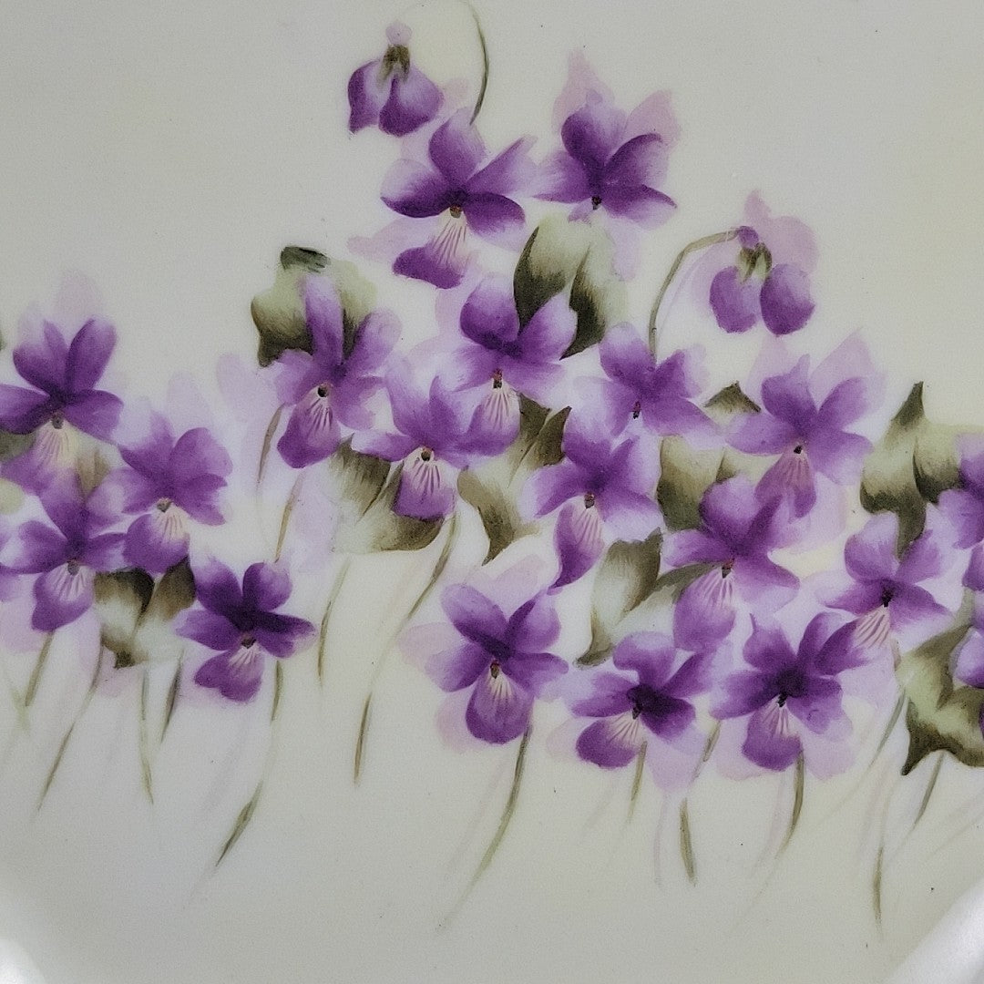 Antique Limoges CFH/GDM Hand-Painted Violets Vanity Tray France c.1890 Signed2