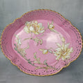 Limoges Pairpoint Reticulated Serving Tray Pink Raised Enamel & Gilt0