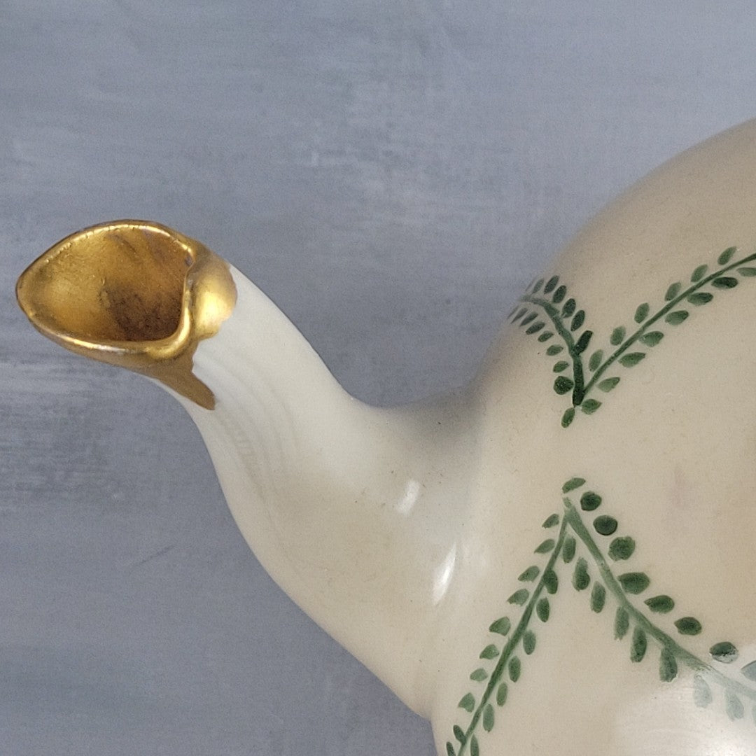 Antique JP Limoges Art Nouveau Teapot Gold Branch Handles France Pouyat6