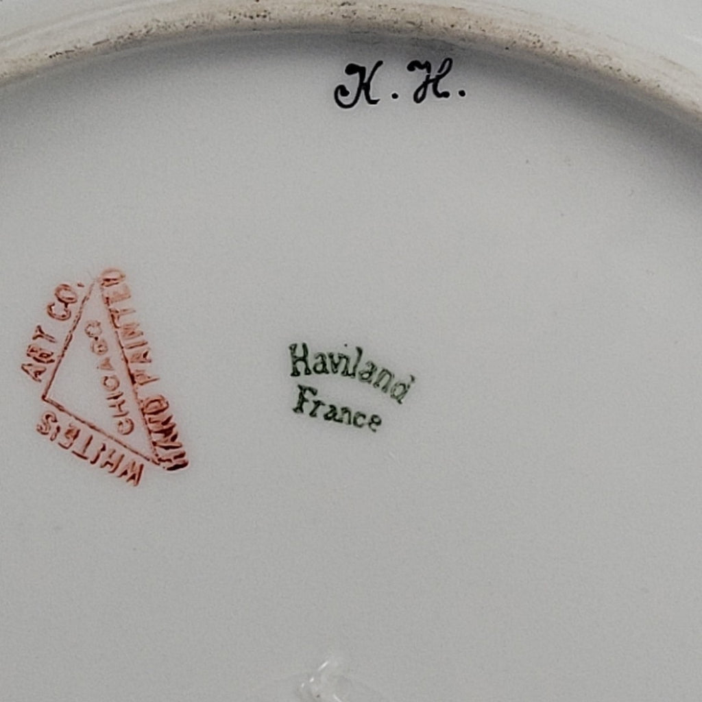 Haviland Limoges Cobalt Gold Hand Painted White’s Art Co Chicago Plate Signed 11
