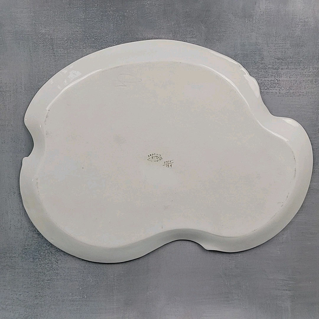 Antique Limoges France Kidney Pairpoint Vanity Tray Blush Pink Floral 12”13