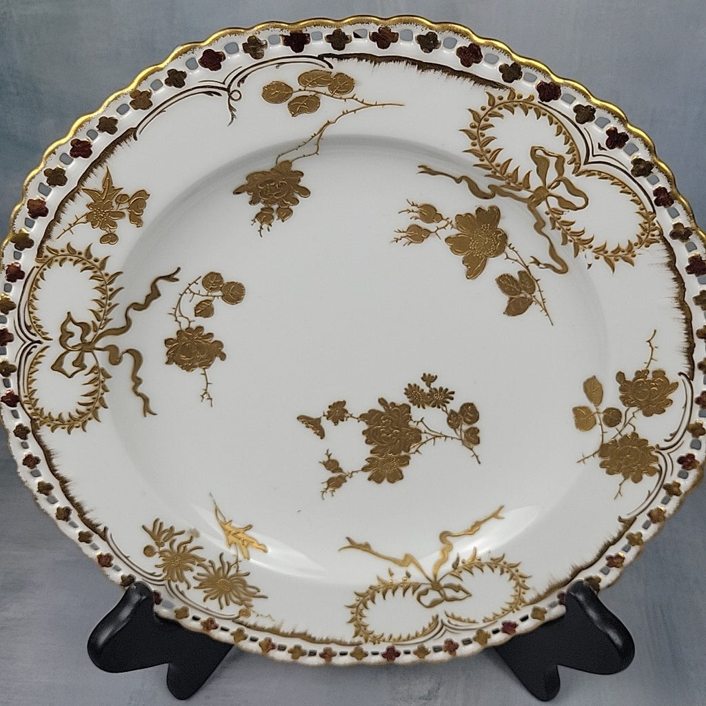 Pairpoint  Limoges Reticulated Gold Floral Gilt Plate c.190013