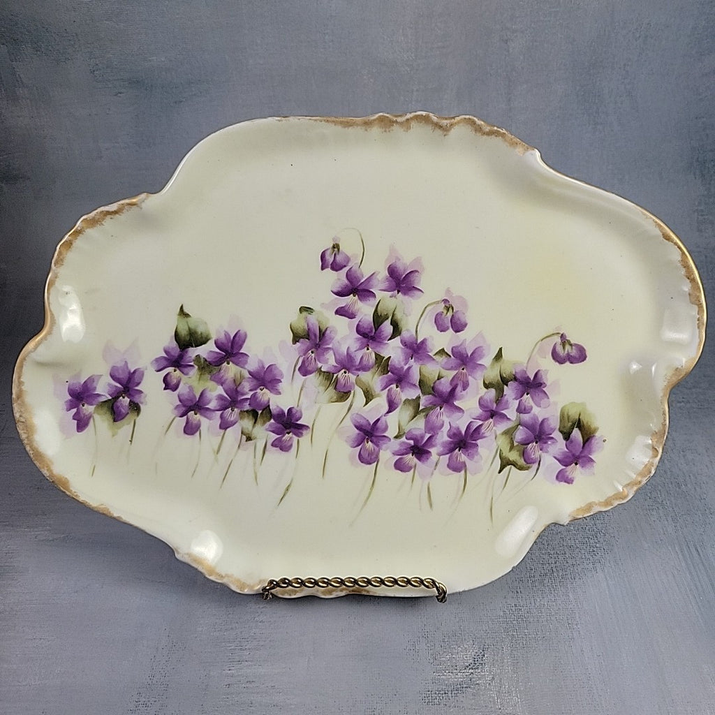 Antique Limoges CFH/GDM Hand-Painted Violets Vanity Tray France c.1890 Signed8