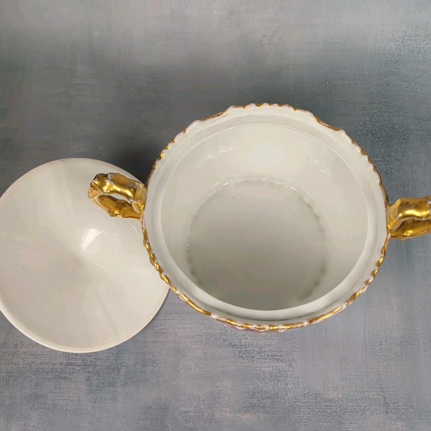 JP France Limoges Antique Poppies Porcelain Hand Painted Biscuit Cracker Jar 17