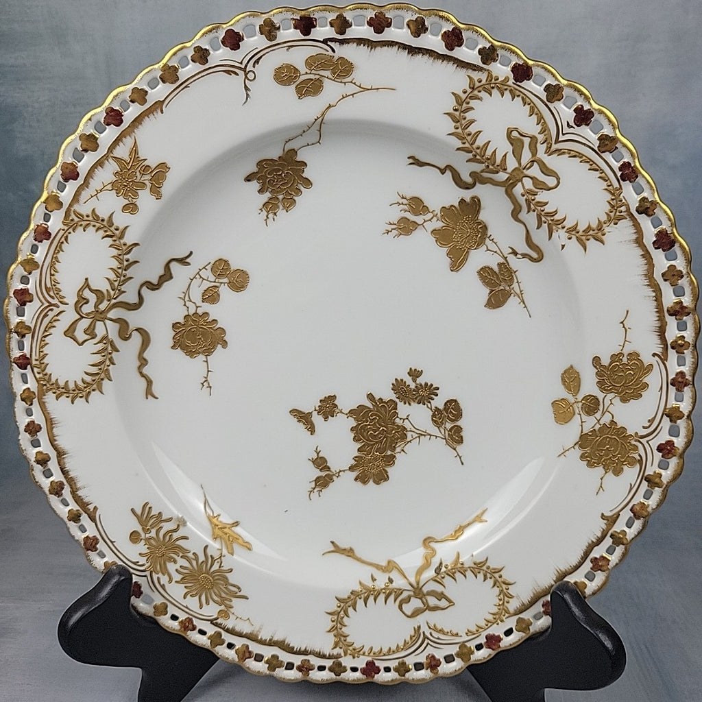 Pairpoint  Limoges Reticulated Gold Floral Gilt Plate c.190011