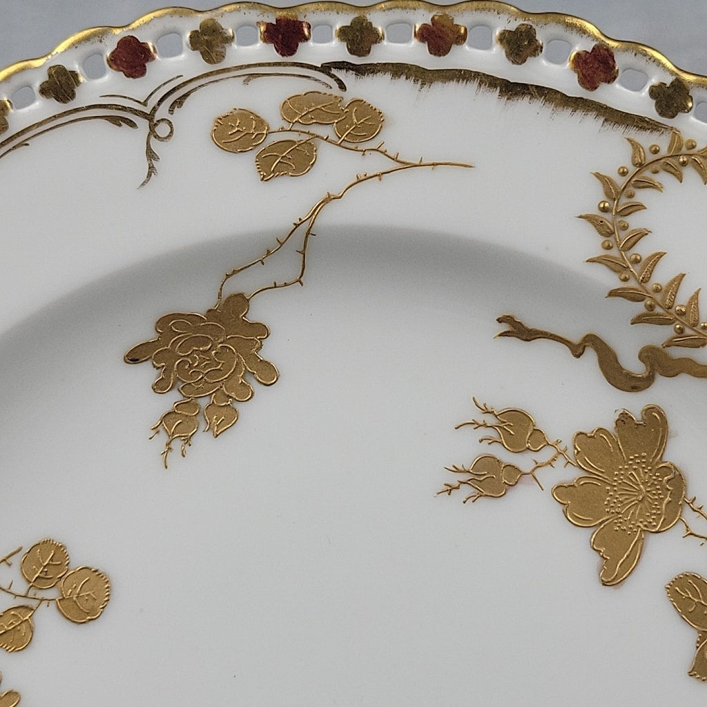Pairpoint  Limoges Reticulated Gold Floral Gilt Plate c.19004