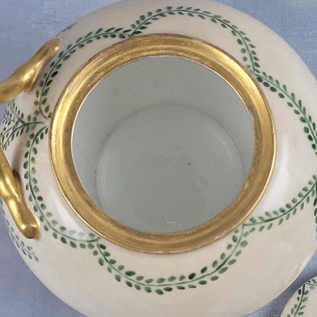 Antique JP Limoges Art Nouveau Teapot Gold Branch Handles France Pouyat10