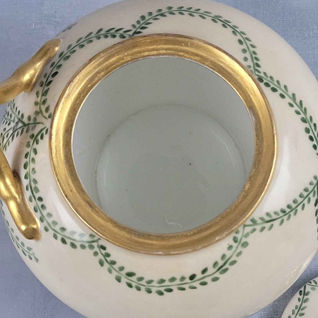 Antique JP Limoges Art Nouveau Teapot Gold Branch Handles France Pouyat10