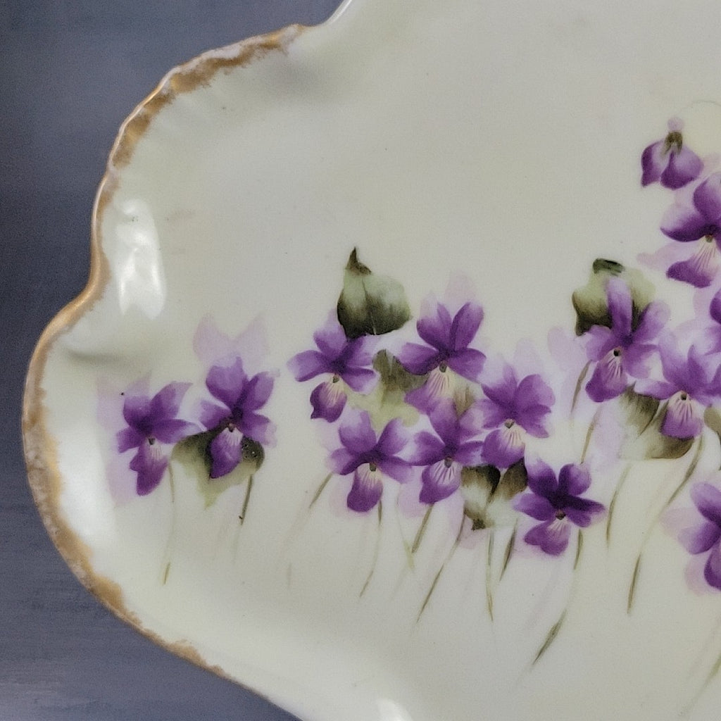 Antique Limoges CFH/GDM Hand-Painted Violets Vanity Tray France c.1890 Signed9
