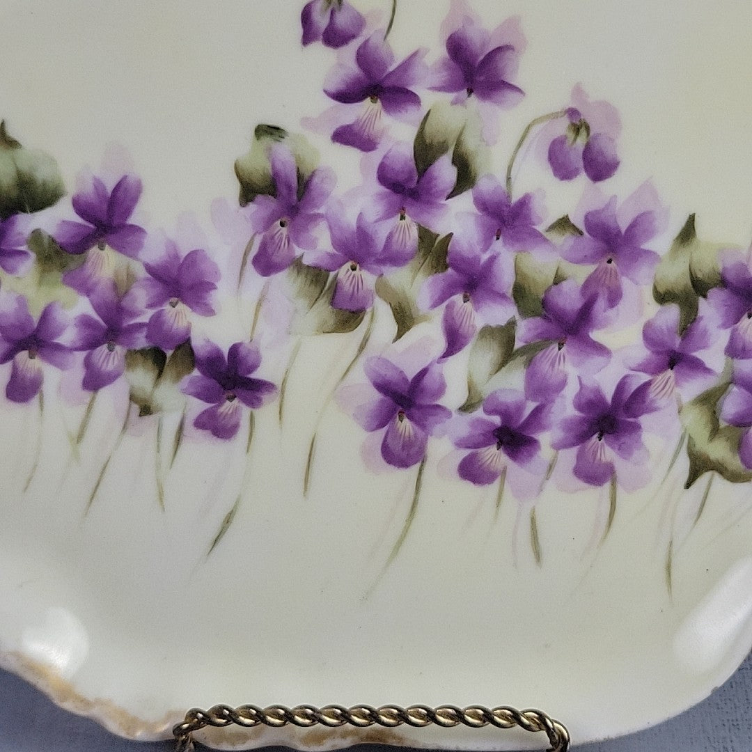 Antique Limoges CFH/GDM Hand-Painted Violets Vanity Tray France c.1890 Signed7