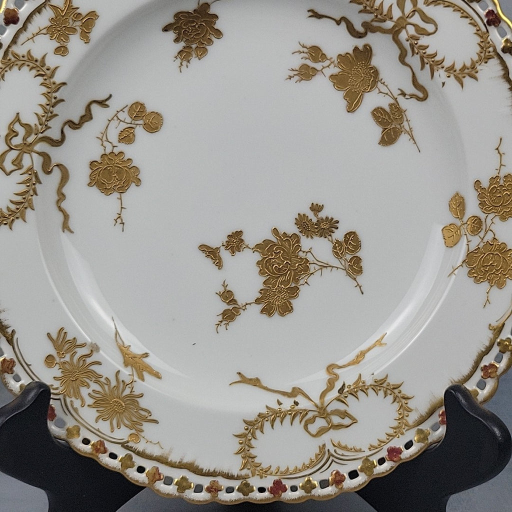 Pairpoint  Limoges Reticulated Gold Floral Gilt Plate c.19008