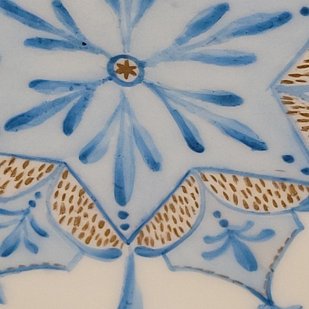 Antique Limoges Elite Hand Painted Blue Gold Art Star Snowflake Plate Signed8