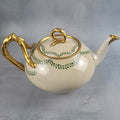 Antique JP Limoges Art Nouveau Teapot Gold Branch Handles France Pouyat0