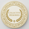 Decorative emblem with 'Collective Memories' text on a white background